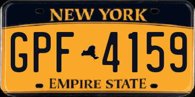 NY license plate GPF4159