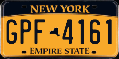NY license plate GPF4161