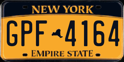 NY license plate GPF4164