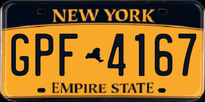 NY license plate GPF4167