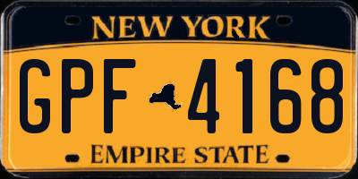 NY license plate GPF4168