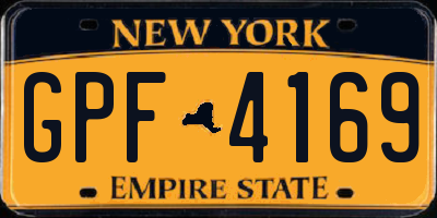 NY license plate GPF4169