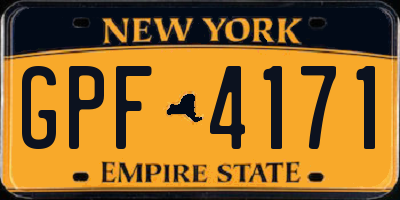 NY license plate GPF4171
