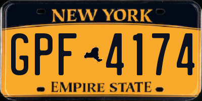 NY license plate GPF4174