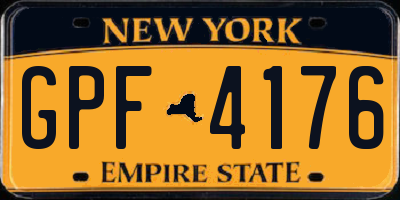 NY license plate GPF4176
