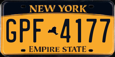 NY license plate GPF4177