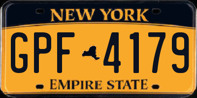 NY license plate GPF4179