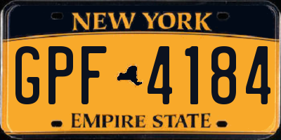 NY license plate GPF4184