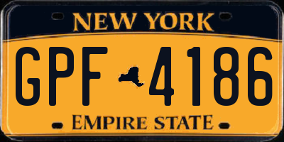 NY license plate GPF4186