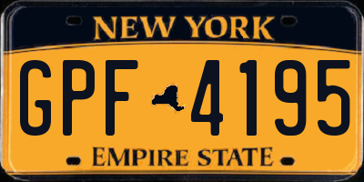 NY license plate GPF4195