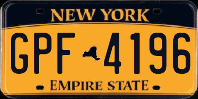 NY license plate GPF4196