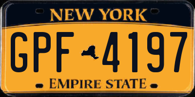 NY license plate GPF4197