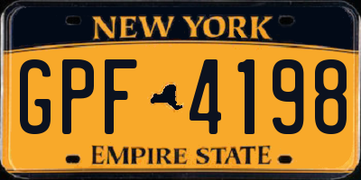 NY license plate GPF4198