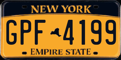 NY license plate GPF4199