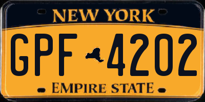 NY license plate GPF4202