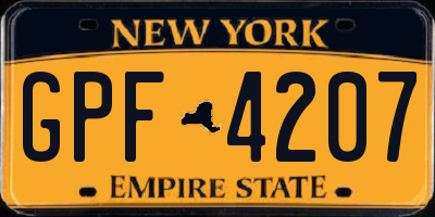 NY license plate GPF4207