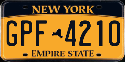 NY license plate GPF4210