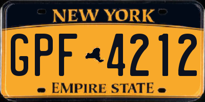 NY license plate GPF4212