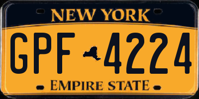 NY license plate GPF4224