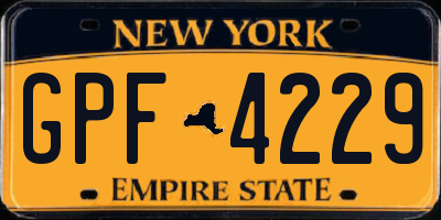 NY license plate GPF4229