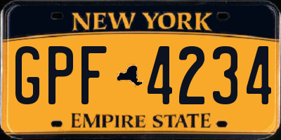 NY license plate GPF4234