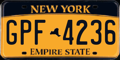NY license plate GPF4236
