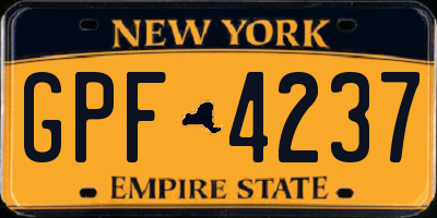 NY license plate GPF4237