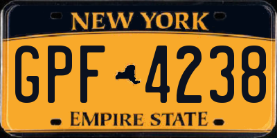 NY license plate GPF4238