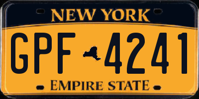 NY license plate GPF4241