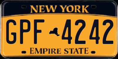NY license plate GPF4242