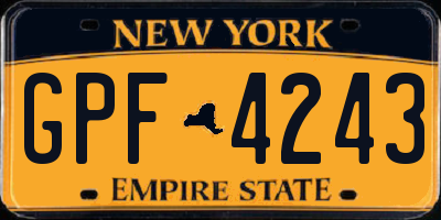 NY license plate GPF4243