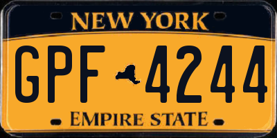 NY license plate GPF4244