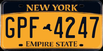 NY license plate GPF4247