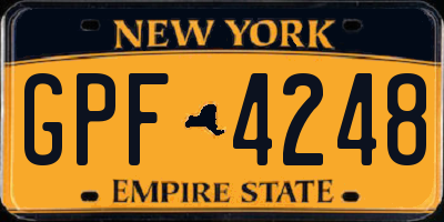 NY license plate GPF4248