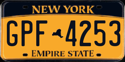 NY license plate GPF4253