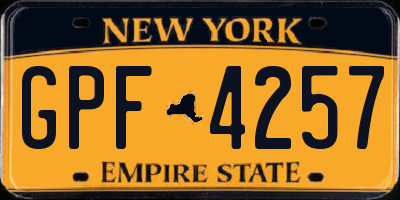 NY license plate GPF4257