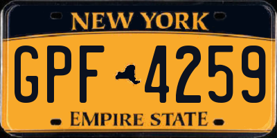 NY license plate GPF4259