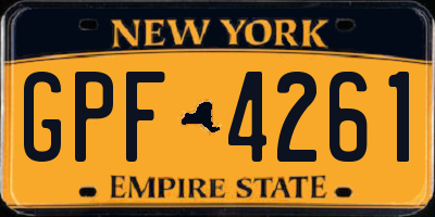 NY license plate GPF4261