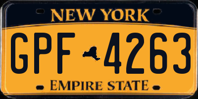 NY license plate GPF4263