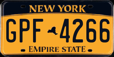 NY license plate GPF4266