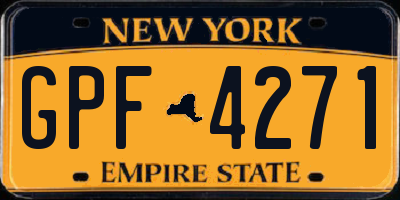 NY license plate GPF4271
