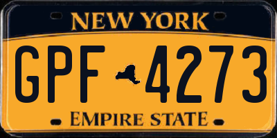 NY license plate GPF4273