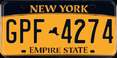 NY license plate GPF4274