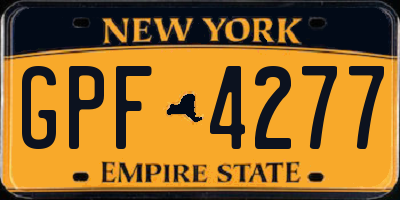 NY license plate GPF4277