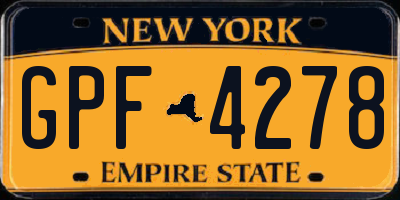 NY license plate GPF4278