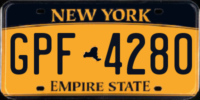 NY license plate GPF4280
