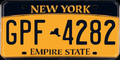 NY license plate GPF4282