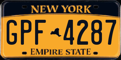 NY license plate GPF4287