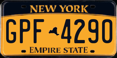 NY license plate GPF4290