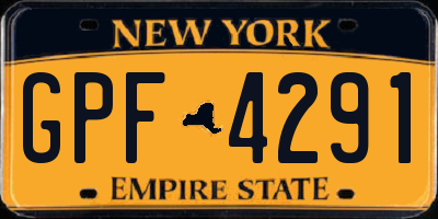 NY license plate GPF4291